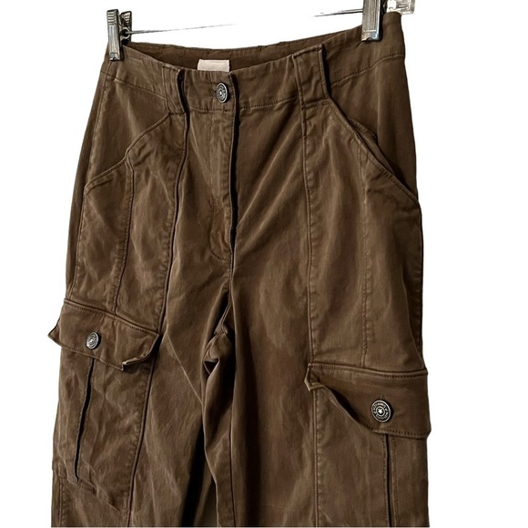 Cinq a Sept Kelly High Rise Cargo Pant Joggers 00 Brown cropped high waist - Picture 2 of 16